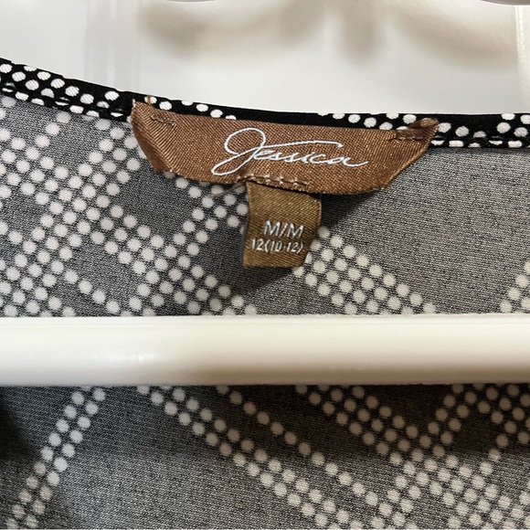 Jessica Black and White Dotted Blouse | Size M - Picture 2 of 3